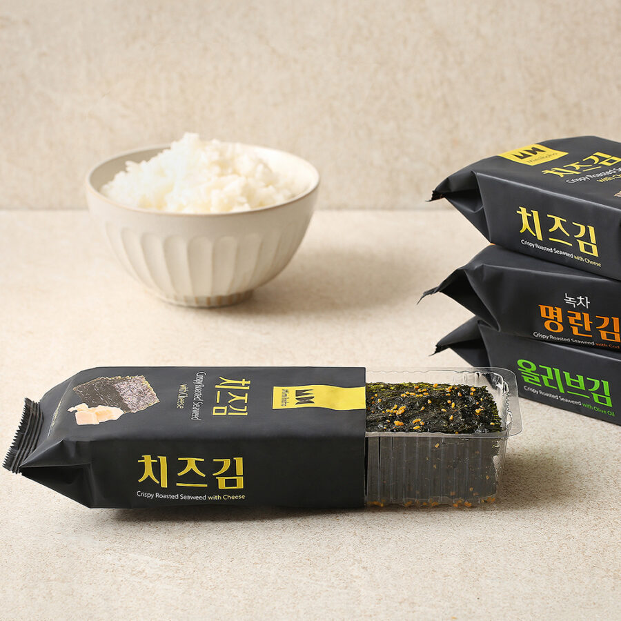 [1 ถุง, 3 ซอง] สาหร่ายทะเลเกาหลีปรุงรสอบกรอบ รสชีส (Cheese) - Image 6