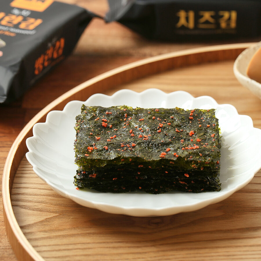 [1 ถุง, 3 ซอง] สาหร่ายทะเลเกาหลีปรุงรสอบกรอบ ด้วยไข่ปลาค็อด และ ชาเขียว (Cod Roe) - Image 6